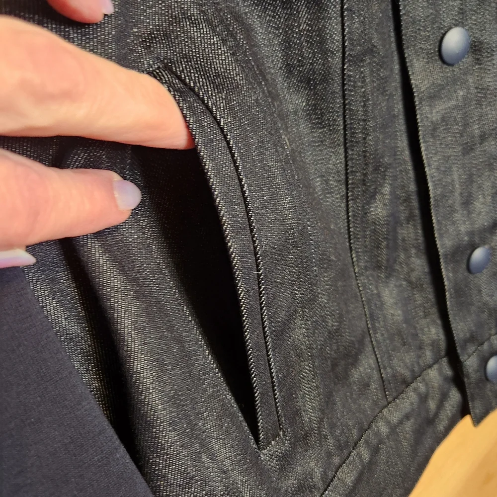 MEN'S NOMINEE MIXED-MEDIA DENIM TRUCKER JACKET SIZE SMALL NWT - Picture 9 of 12